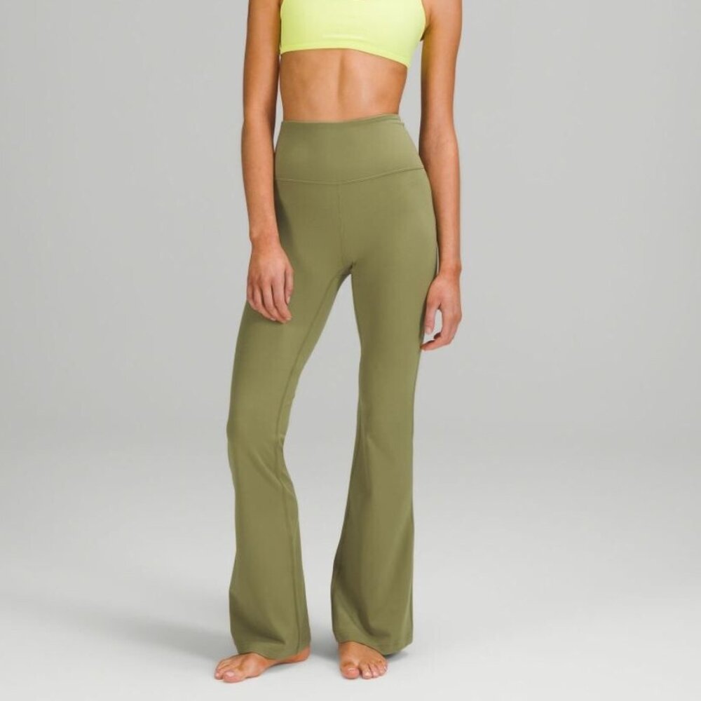 Lululemon Groove Nulu Super-High-Rise Flare Leggings Bronze Green